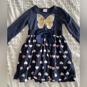 Toddler dress with sequins butterfly